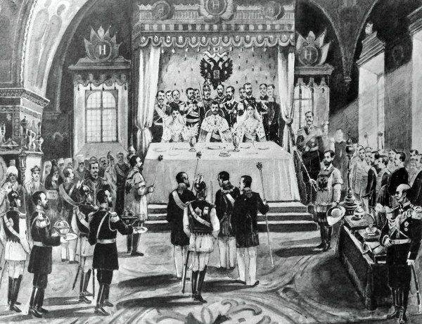 Церемония помазания на царство императора России Николая II