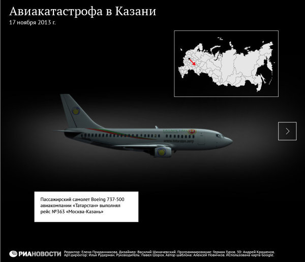 Реконструкция авиакатастрофы в Казани